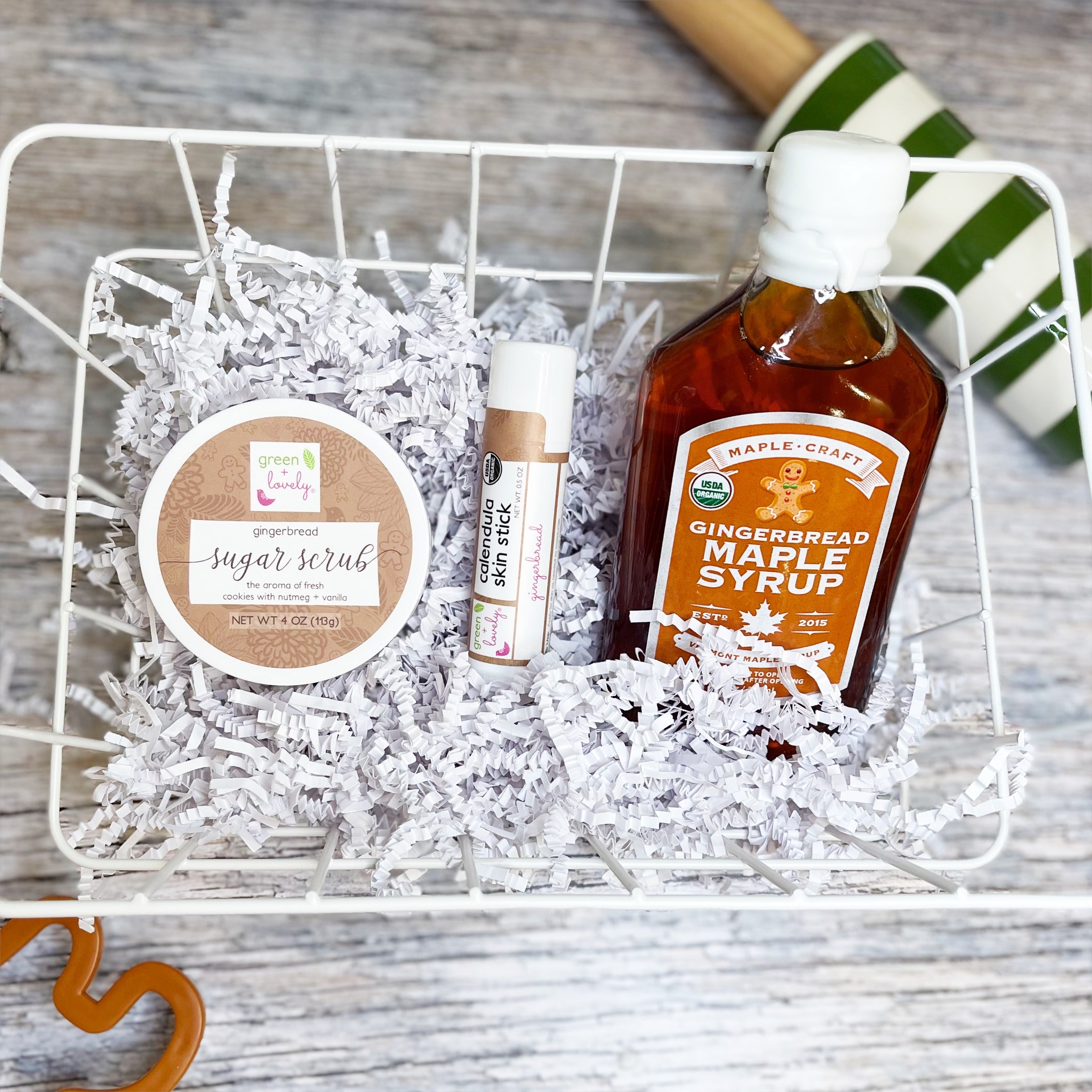 Sweets Gift Set /// Sugar Scrub, Skin Stick, Maple Syrup - Green + Lovely